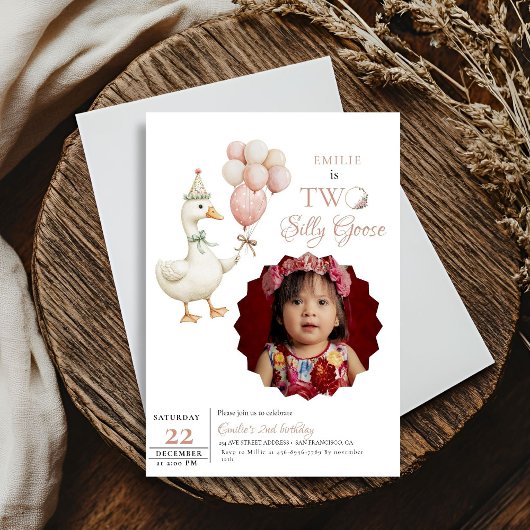 Ein Albernes Gänsebaby 2. Geburtstag Einladung
