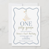 Ein Albernes Gänseblau und grün Einladung (Vorderseite)