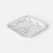 Ein Albernes Gänseblau und grün Pappteller (Gewinkelt)