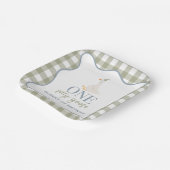 Ein Albernes Gänseblau und grün Pappteller (Gewinkelt)