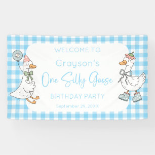 Ein Albernes Gänseblauer 1. Geburtstag Willkommen Banner