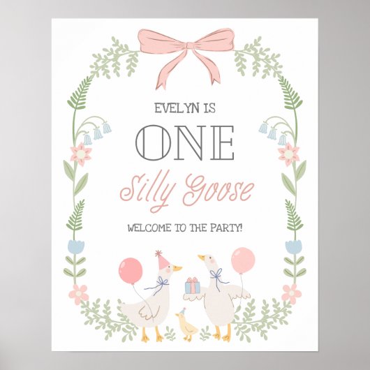 Ein Albernes Gänseblütenrosa Geburt Herzlich willk Poster (Vorne)