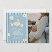 Ein Albernes Gänsedaisy-Baby-Duschbad-Foto Einladung (Vorderseite)