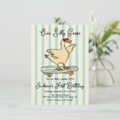 Ein Albernes Gänseeschlittschuhfeld Einladung (Stehend Vorderseite)