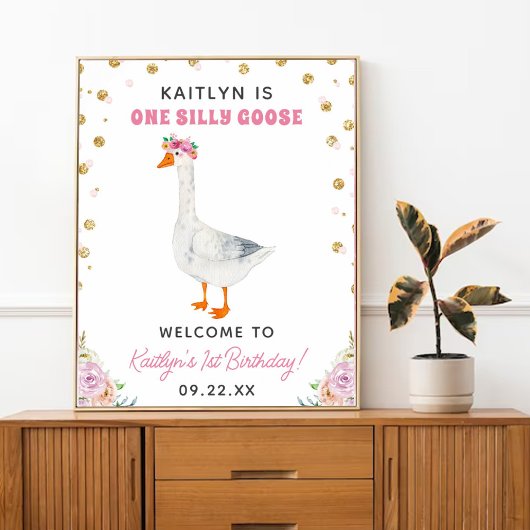 Ein Albernes Gänseheier 1. Geburtstag Party Willko Poster