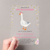 Ein Albernes Gänsehühnchen 1. Geburtstag Acryleinladungen (Insitu (Handheld))