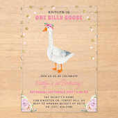 Ein Albernes Gänsehühnchen 1. Geburtstag Acryleinladungen (Vorderseite)