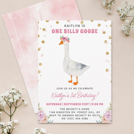 Ein Albernes Gänsehühnchen 1. Geburtstag Einladung