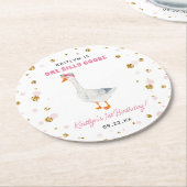 Ein Albernes Gänsehühnchen 1. Geburtstag Party Runder Pappuntersetzer (Angewinkelt)