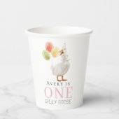 Ein Albernes Gänsehühnchen Rosa 1. Geburtstag Pappbecher (Vorderseite)