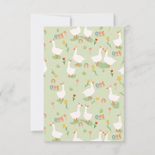 Ein Albernes Gänsekind 1. Geburtstag Dankeskarte (Rückseite)
