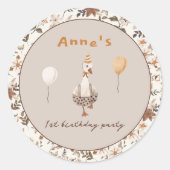 Ein Albernes Gänseneutrales 1. Geburtstag Party Runder Aufkleber (Vorderseite)