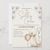 Ein Albernes Gänseneutrales Baby Foto 1. Geburtsta Einladung (Vorderseite)