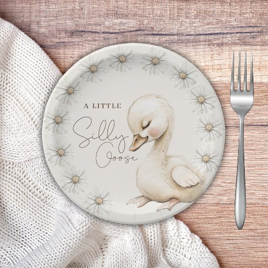 Ein Albernes Gänseneutrales Babydusche-Party Pappteller