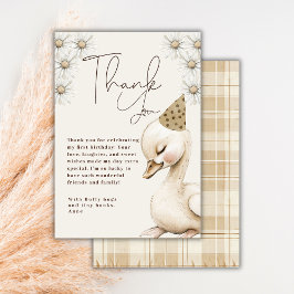 Ein Albernes Gänseneutrales Boho Baby 1. Geburtsta Dankeskarte