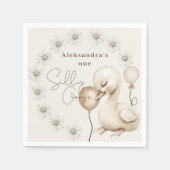 Ein Albernes Gänseneutrales Boho Baby 1. Geburtsta Serviette (Vorderseite)