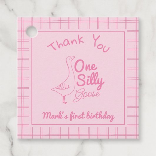 Ein Albernes Gänsepink-Handgezogenes Mädchen 1. Ge Geschenkanhänger (Vorderseite)