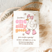 Ein Albernes Gänsepink-Mädchen 1. Geburtstag Einladung