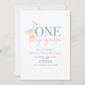 Ein Albernes Gänsepink und Blau Einladung (Vorderseite)