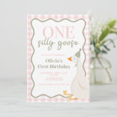 Ein Albernes Gänserosa Einladung (Stehend Vorderseite)