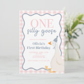 Ein Albernes Gänserosa Einladung (Stehend Vorderseite)