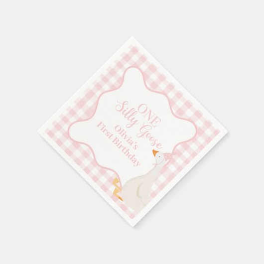 Ein Albernes Gänserosa Serviette (Ecke)