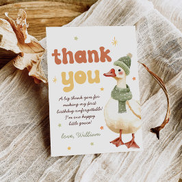 Ein Albernes Gänseweihnachtsgrün 1. Geburtstag Dankeskarte