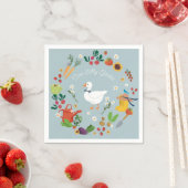 Ein Albernes Goose Bauer Garden Thema Blue Serviette (Beispiel)