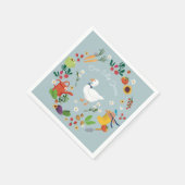 Ein Albernes Goose Bauer Garden Thema Blue Serviette (Ecke)