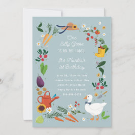 Ein Albernes Goose Bauer Garden Thema Geburtstag Einladung