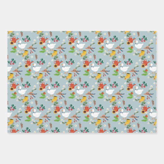 Ein Albernes Goose Bauer Garden Thema Geschenkpapier Set (Vorderseite)