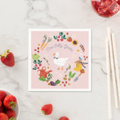 Ein Albernes Goose Bauer Garden Thema Pink Serviette (Beispiel)