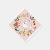 Ein Albernes Goose Bauer Garden Thema Pink Serviette (Ecke)