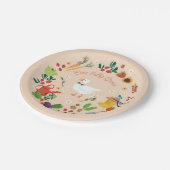 Ein Albernes Goose Bauer Garden Themenpark Peach Pappteller (Schrägansicht)