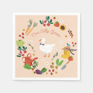Ein Albernes Goose Bauer Garden Themenpark Peach Serviette