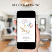 Ein Albernes Goose Foto Balloons 1. Geburtstag Einladung