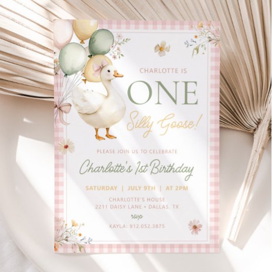 EIN ALBERNES GOOSE Geburtstag Erster Geburtstag Ei Einladung