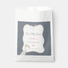 Ein Albernes Goose Pink Bow 1. Geburtstag Party Geschenktütchen