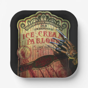 Ein Albtraum an der Elm Street Eiscreme aus Spri Pappteller