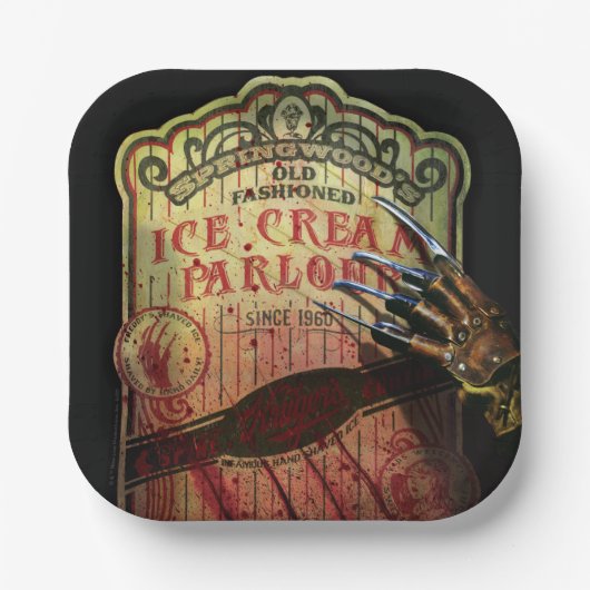 Ein Albtraum an der Elm Street | Eiscreme aus Spri Pappteller (Vorderseite)