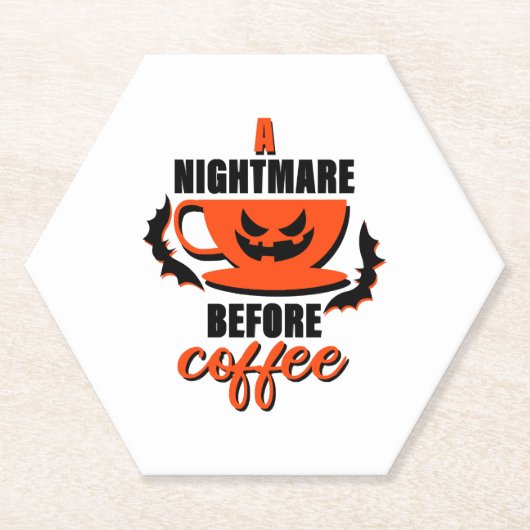 Ein Albtraum vor dem Kaffee - Halloween Untersetzer (Vorderseite)