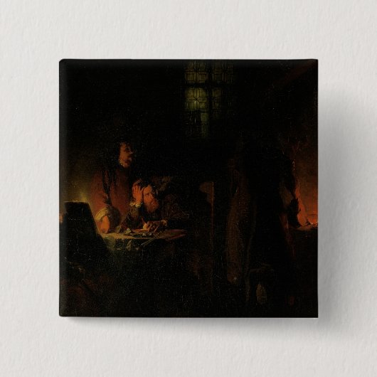 Ein Alchemist, der nach dem Philosophen sucht Button (Vorderseite)
