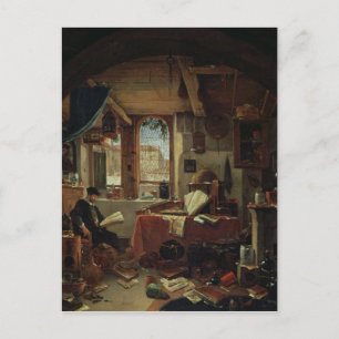 Ein Alchemist in seinem Labor Postkarte