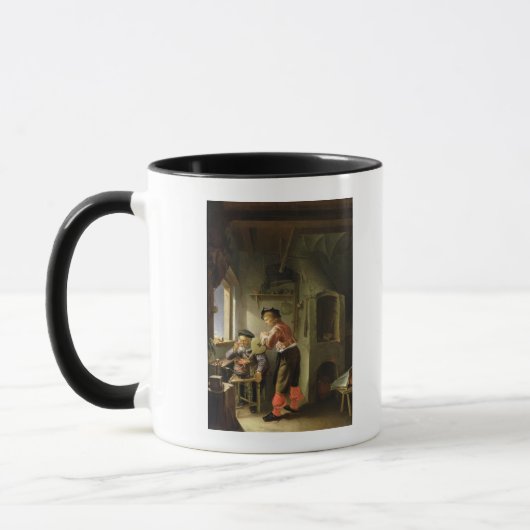 Ein Alchemist und sein Assistent in ihrer Tasse (Links)
