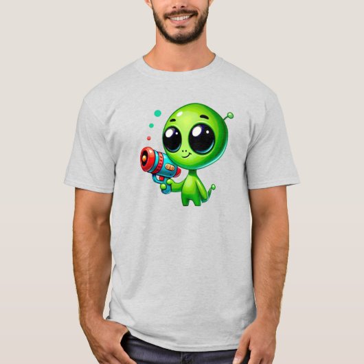Ein Alien-Angriff mit Blasenpistole. T-Shirt (Vorderseite)