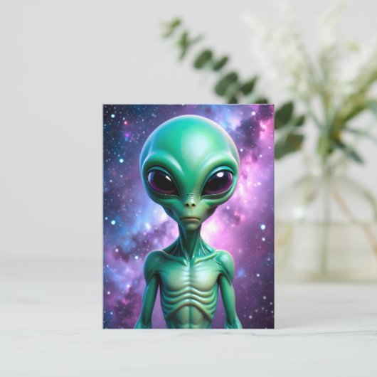 Ein Alien Postkarte (Stehend Vorderseite)