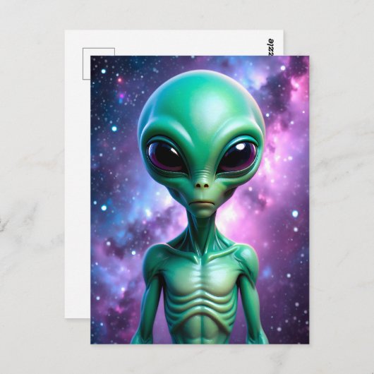 Ein Alien Postkarte (Vorne/Hinten)