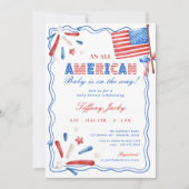Ein All American Baby 4. Juli Babydusche Einladung (Vorderseite)