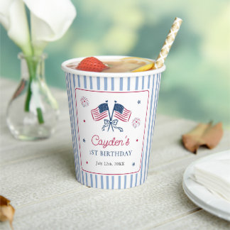Ein All American Boy 4. Juli 1. Geburtstag Pappbecher