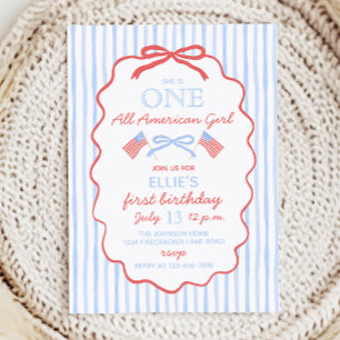 Ein All American Girl 4. Juli 1. Geburtstag Einladung
